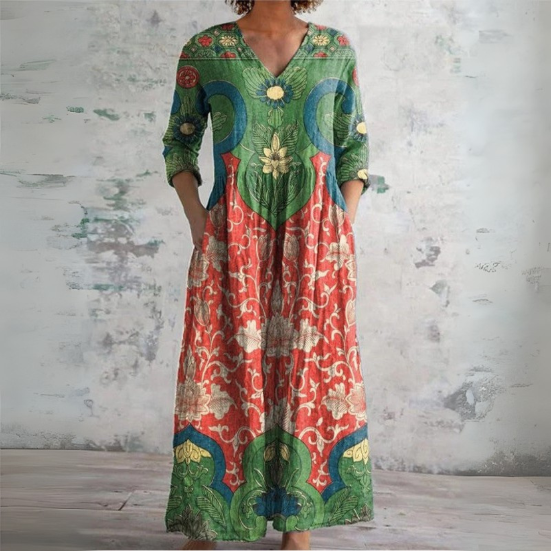 Judith Vintage Floral Maxi Dress
