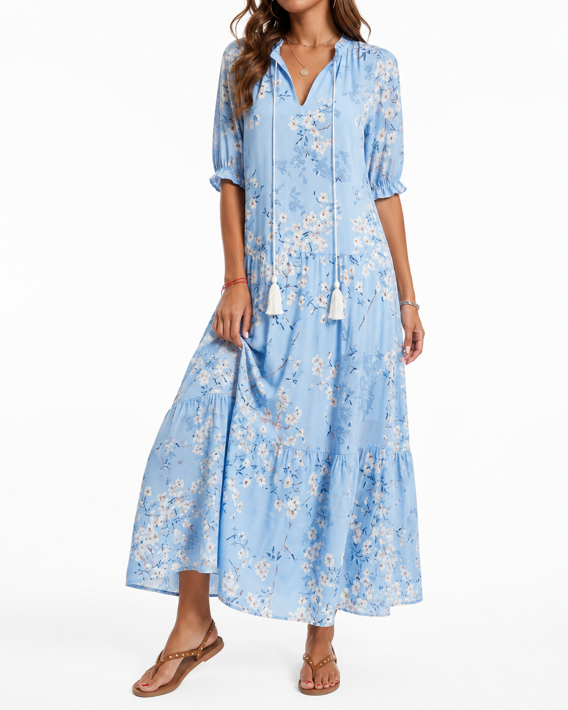 Aria | Tummy-Smoothing Boho Maxi Dress