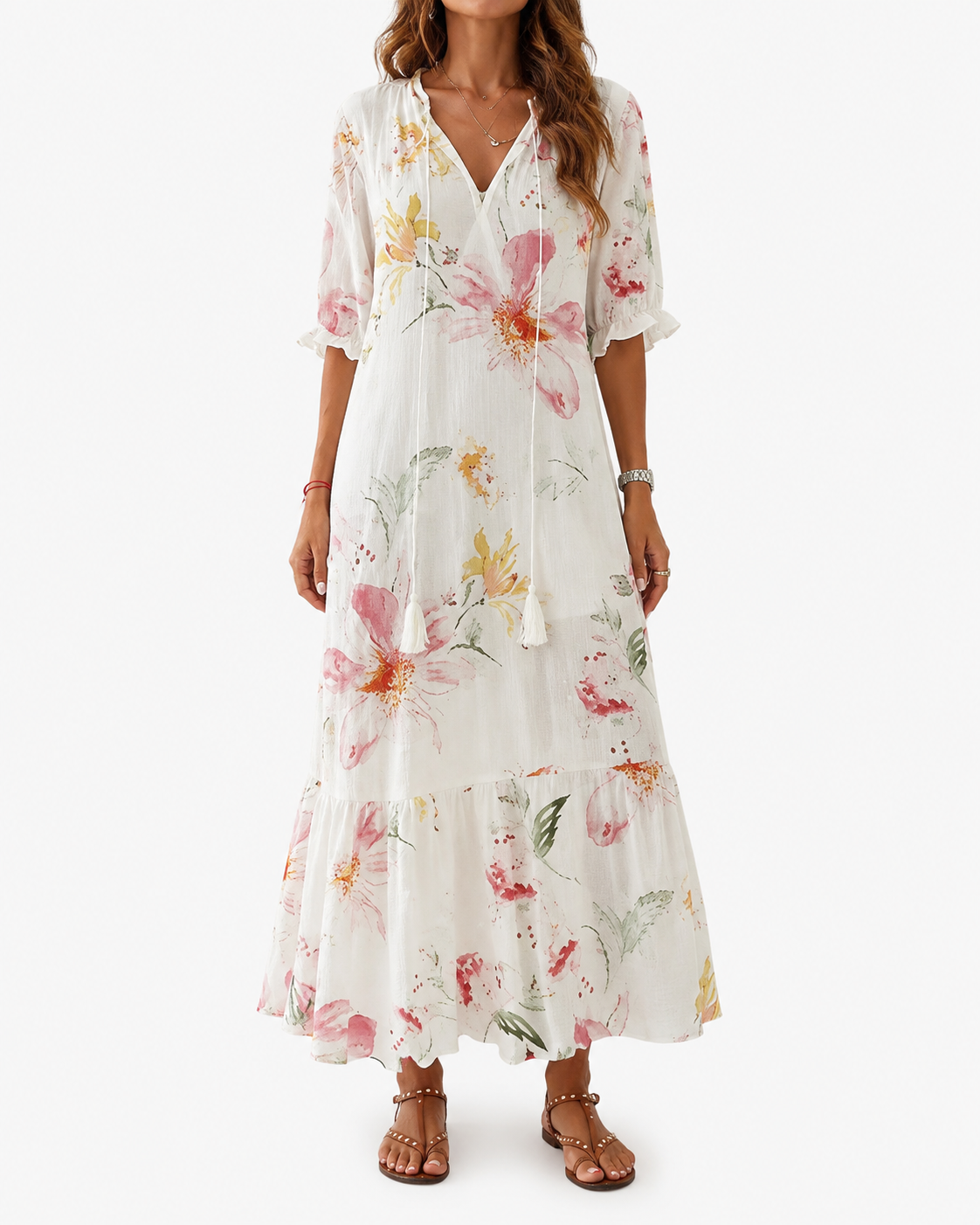 Aria | Tummy-Smoothing Boho Maxi Dress