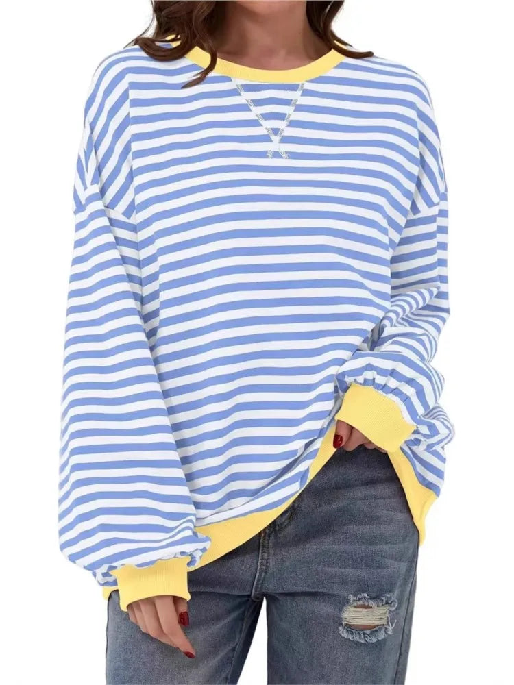 Striped Long-Sleeve Pullover Top