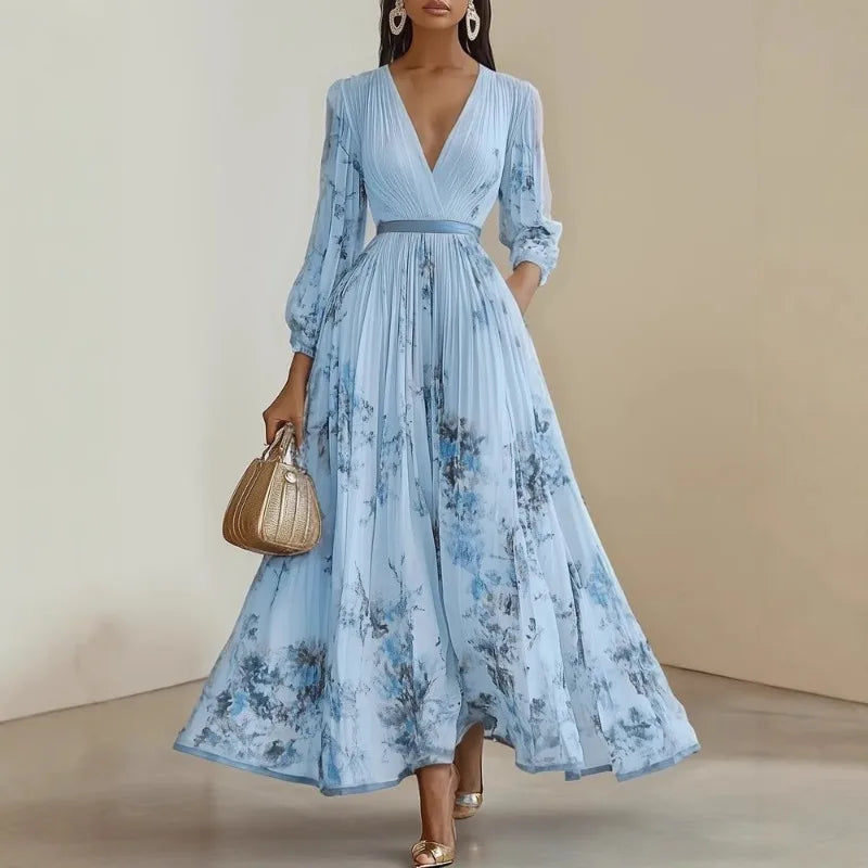 Isadora | Elegant Floral Corset Maxi Dress