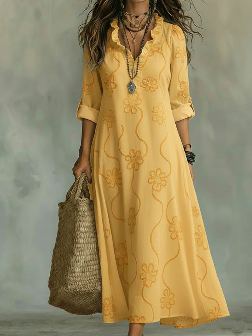 Likka Floral Maxi Dress Yellow