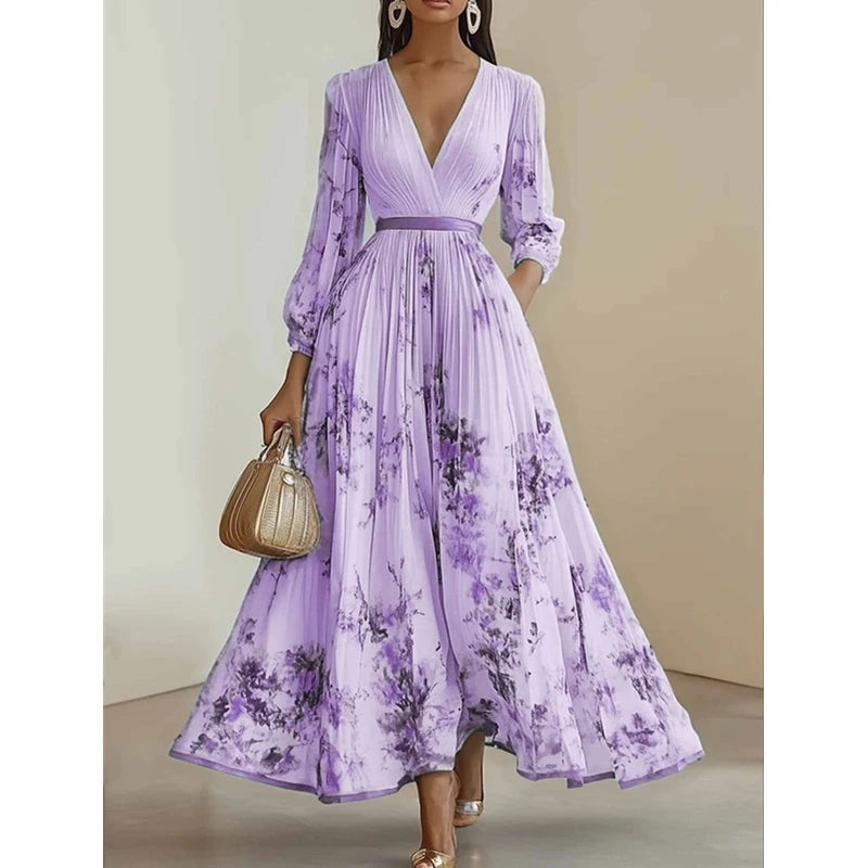 Isadora | Elegant Floral Corset Maxi Dress