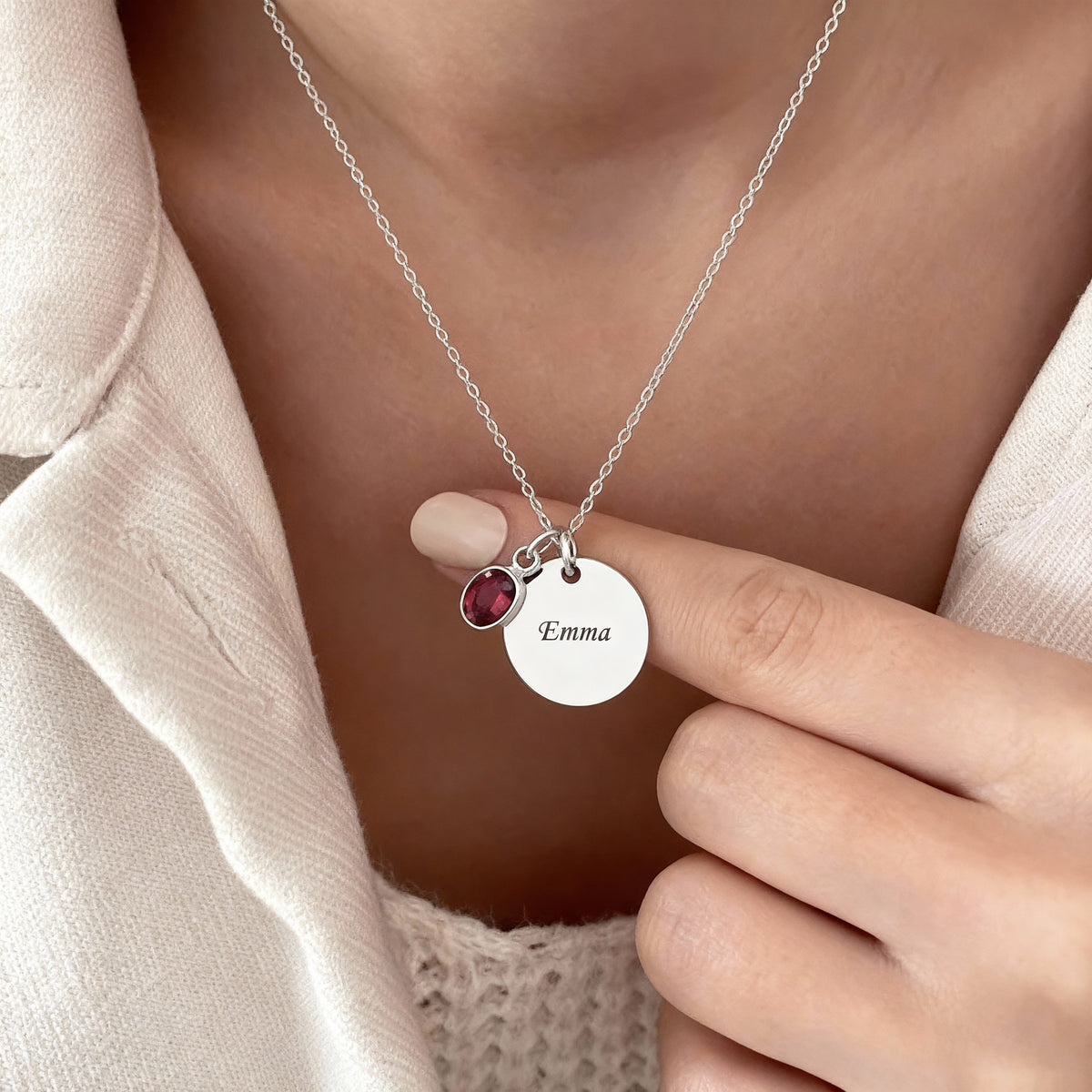 Custom Ruby Name Necklace