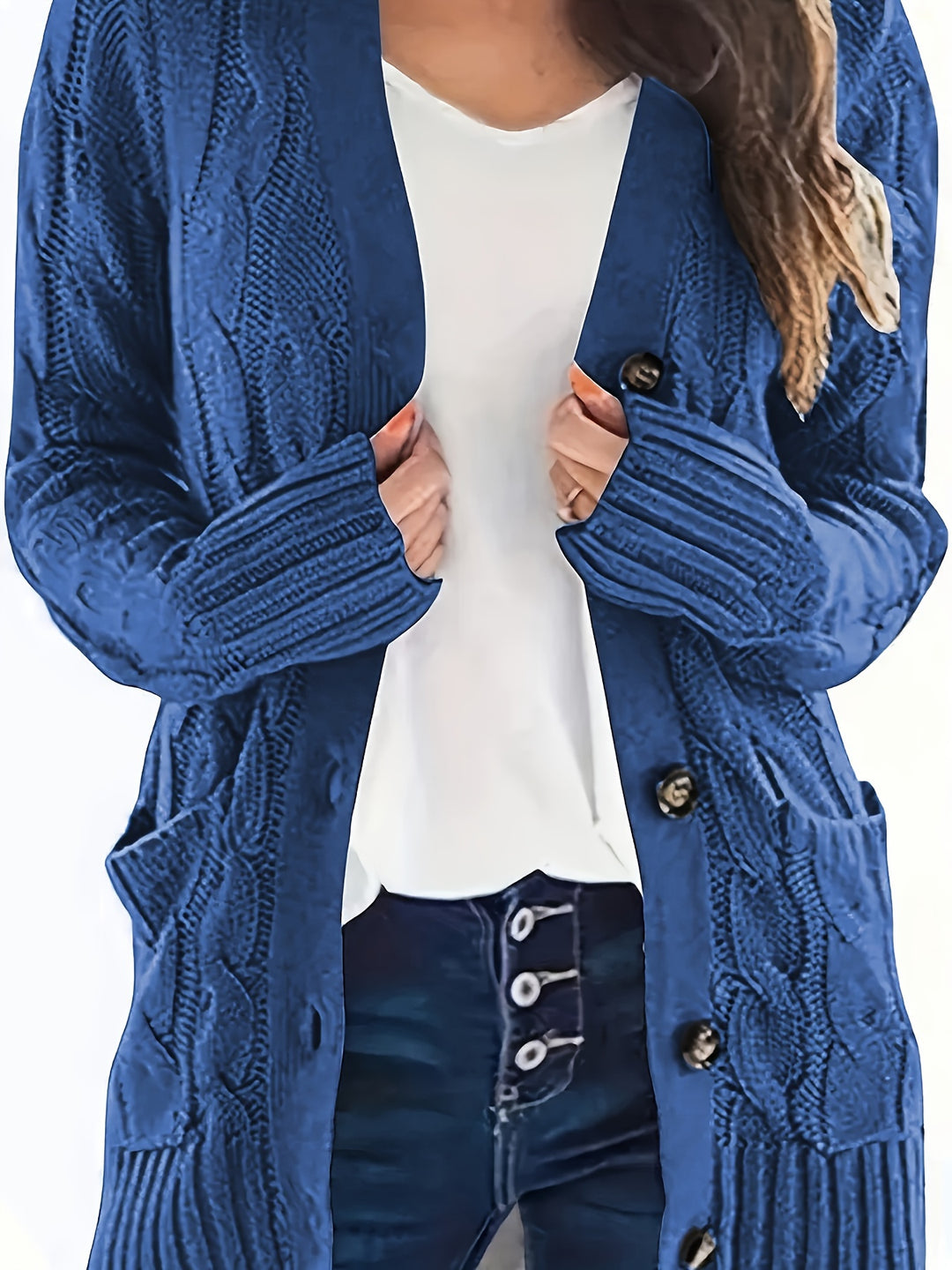Harriet | Plus Size Cable-Knit Button Cardigan