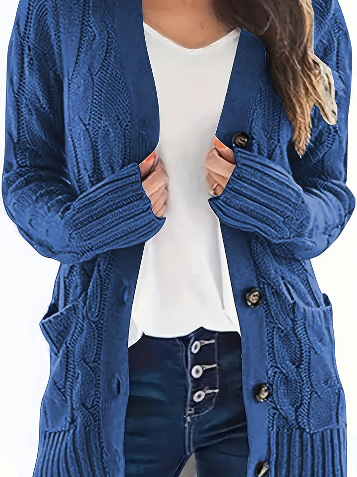 Harriet | Plus Size Cable-Knit Button Cardigan