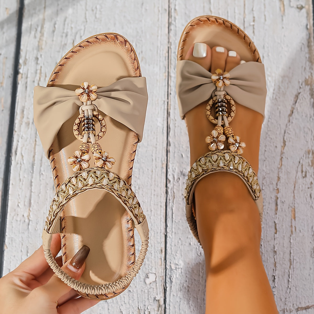 Dames Sandalen Plat Bohemian Nieuwe Mode Comfortabele Veelzijdige Outdoor Sandalen Dames Schoenen