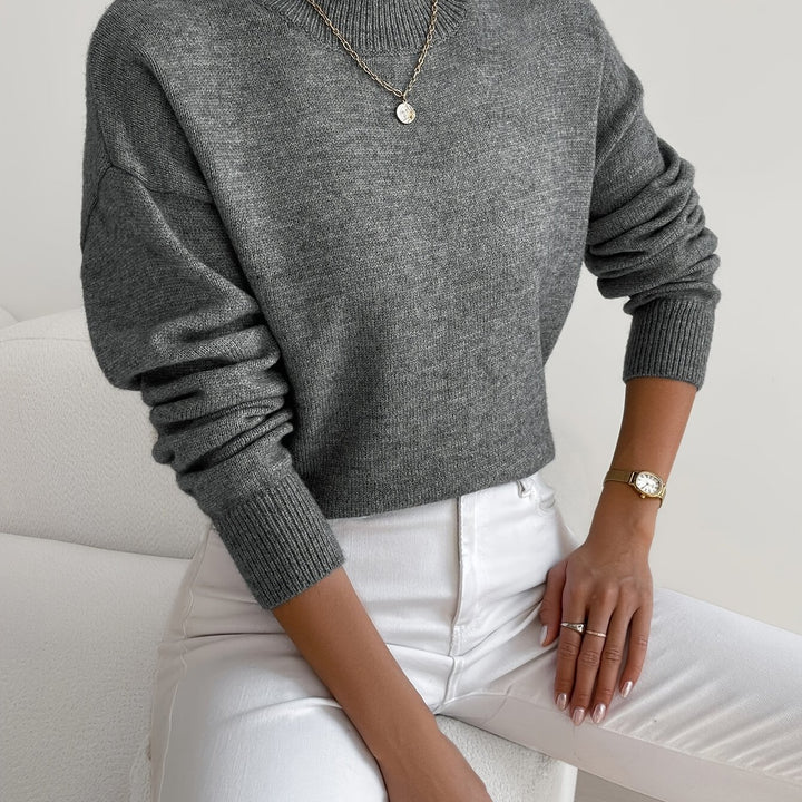 Rosalie | Mock Neck Drop-Shoulder Pullover