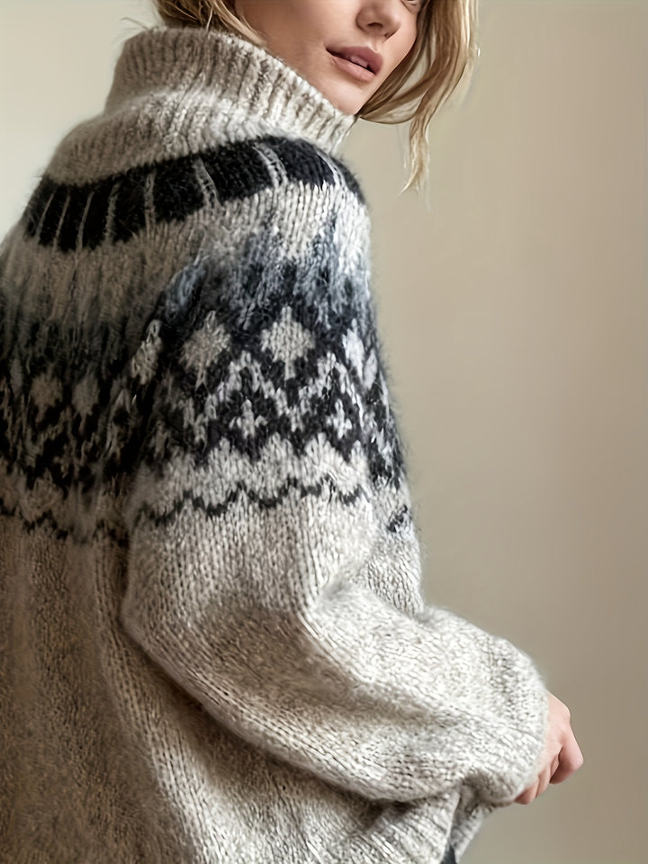 Freya | Fair Isle Fluffy Knit Sweater