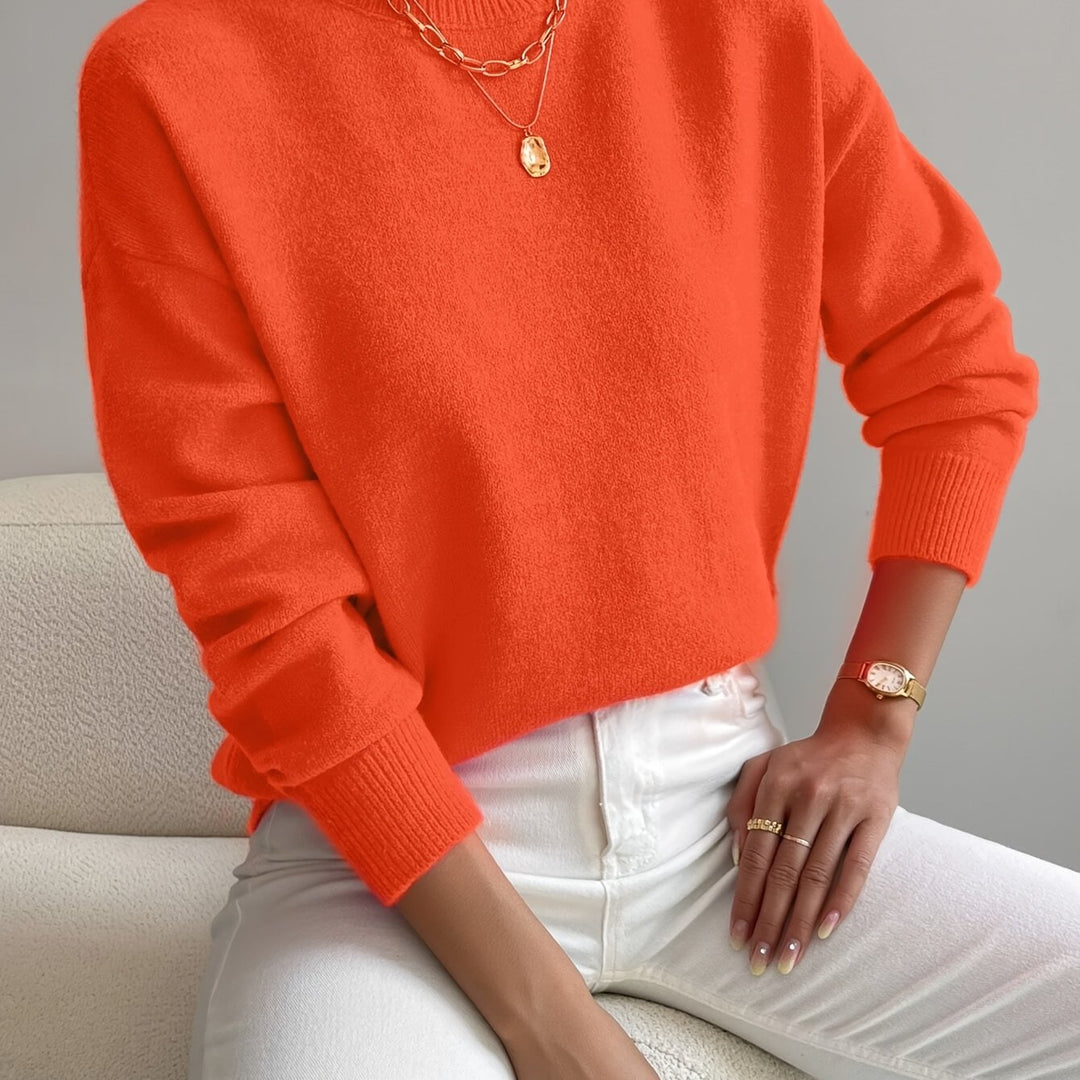 Rosalie | Mock Neck Drop-Shoulder Pullover