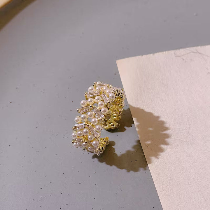 Premium Pearl Leaf Ring