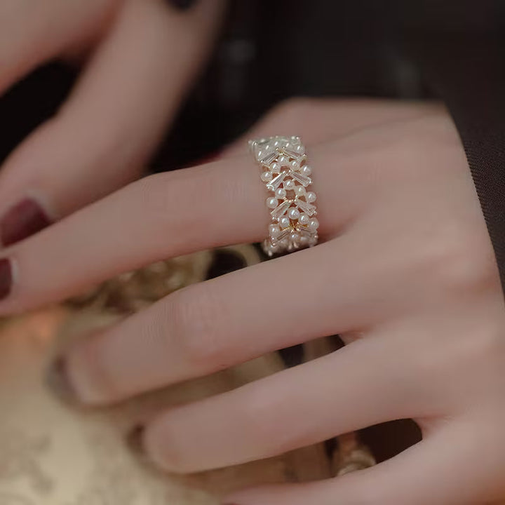 Premium Pearl Leaf Ring