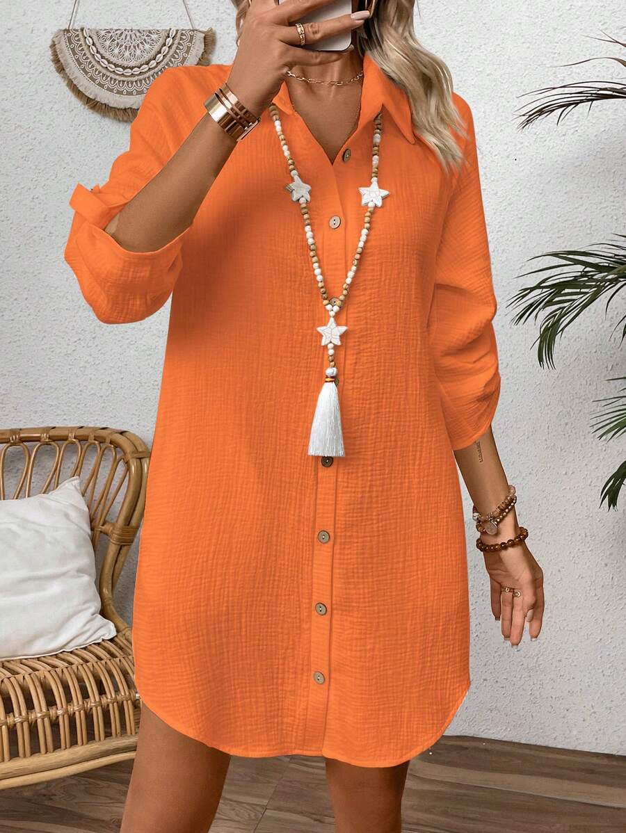 Zayélia | Relaxed Linen Shirt Dress