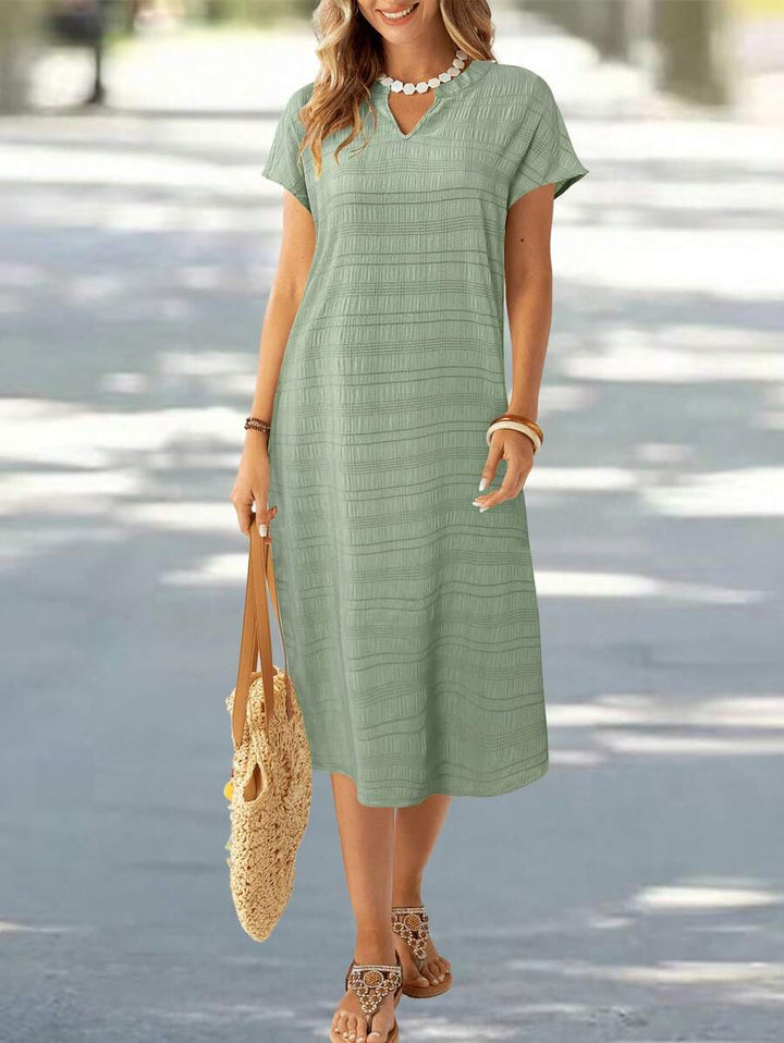 Lune | Floral Stripe V-Neck Summer Dress