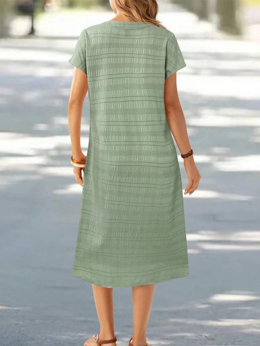 Lune | Floral Stripe V-Neck Summer Dress