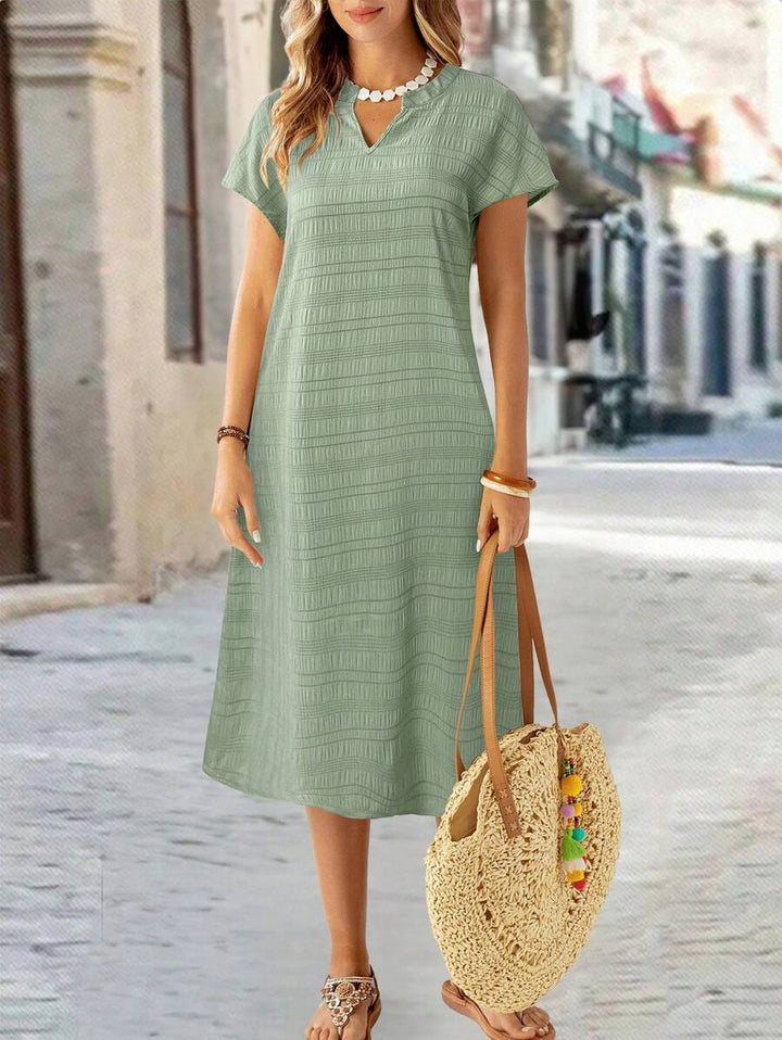 Lune | Floral Stripe V-Neck Summer Dress