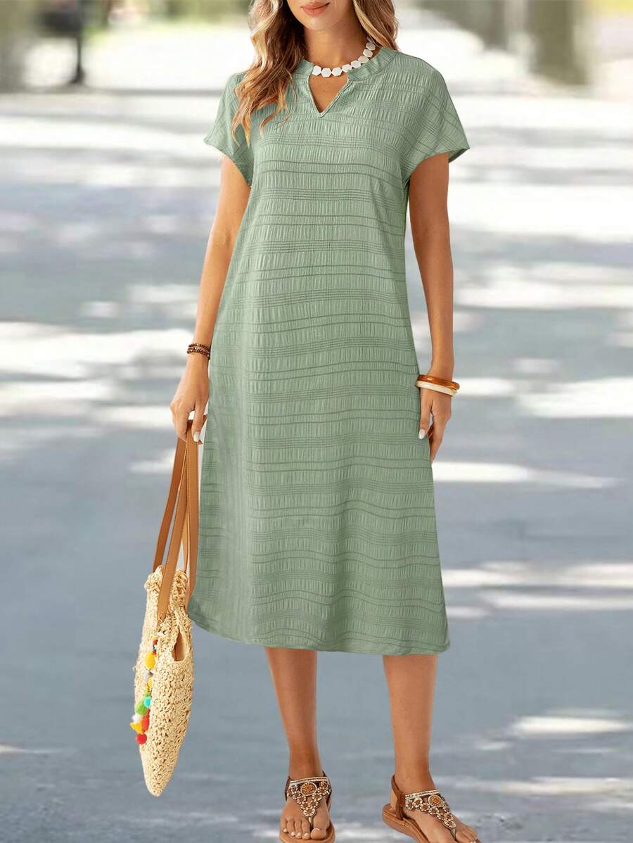 Lune | Floral Stripe V-Neck Summer Dress