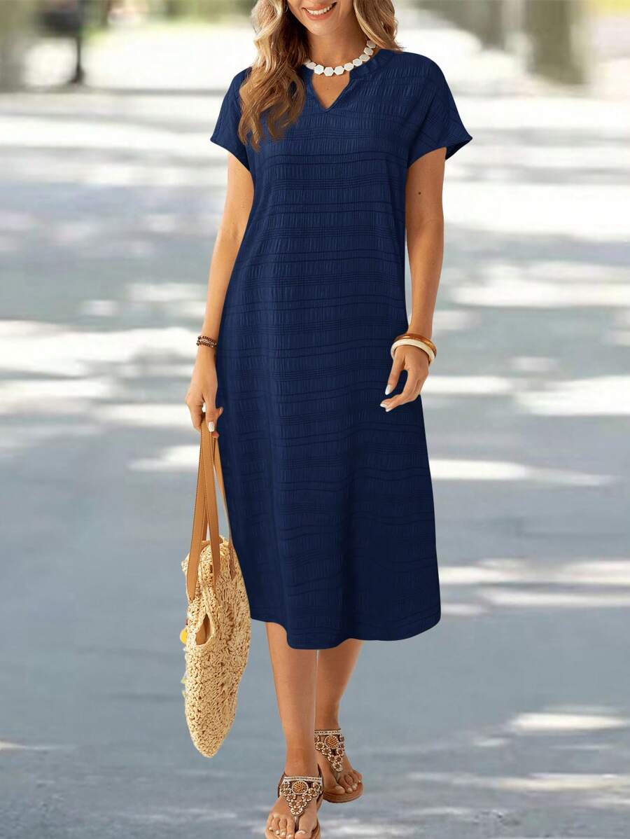 Lune | Floral Stripe V-Neck Summer Dress