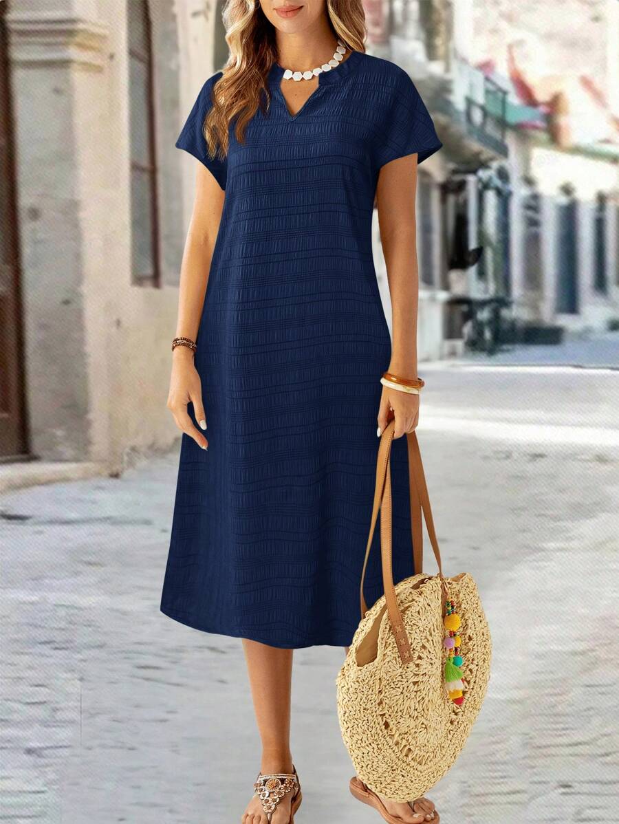 Lune | Floral Stripe V-Neck Summer Dress