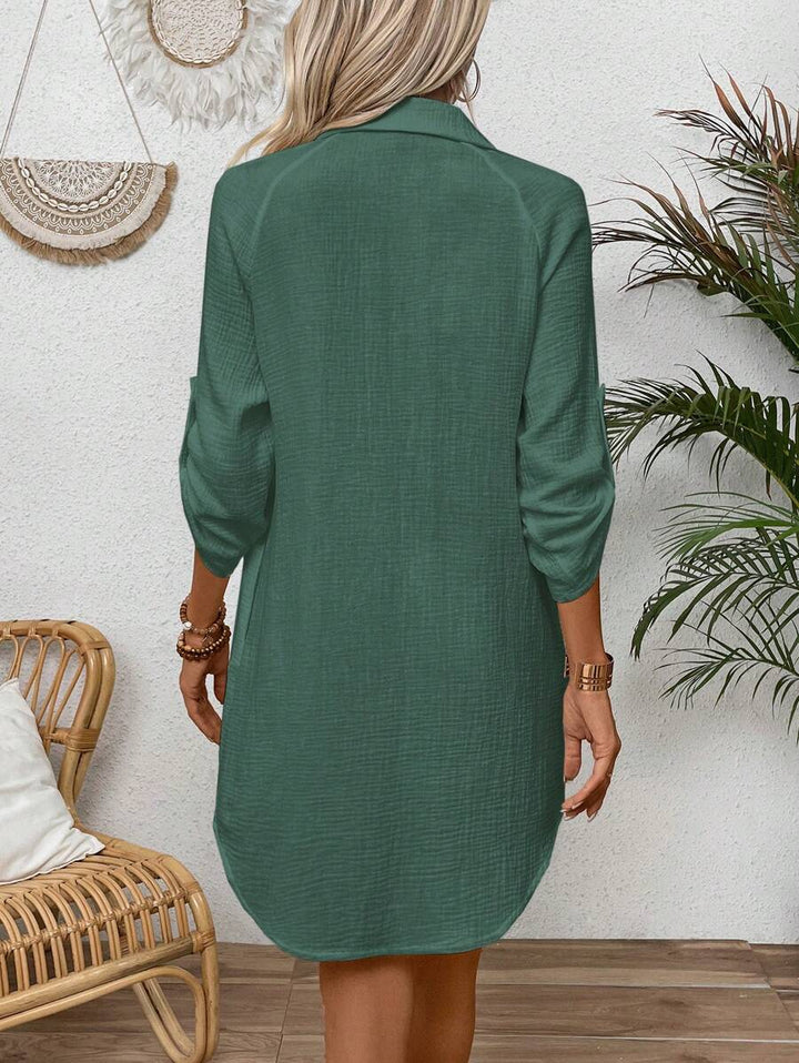 Zayélia | Relaxed Linen Shirt Dress