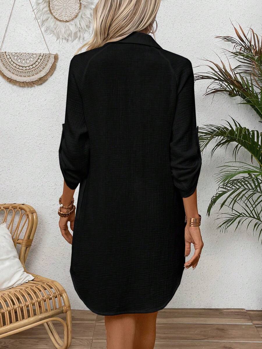 Zayélia | Relaxed Linen Shirt Dress