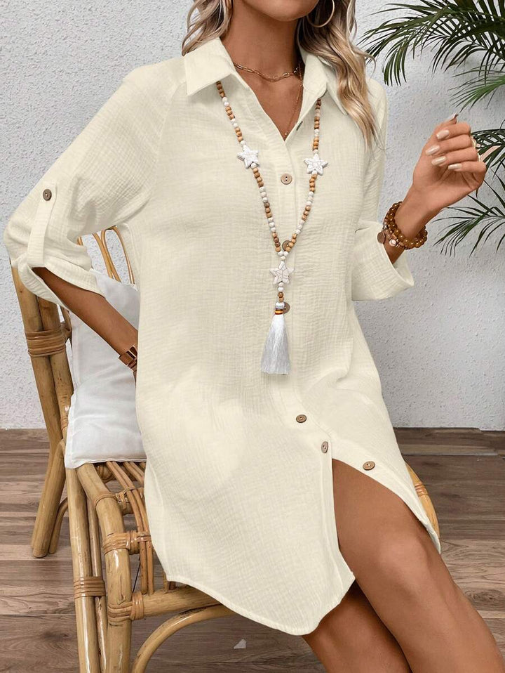 Zayélia | Relaxed Linen Shirt Dress