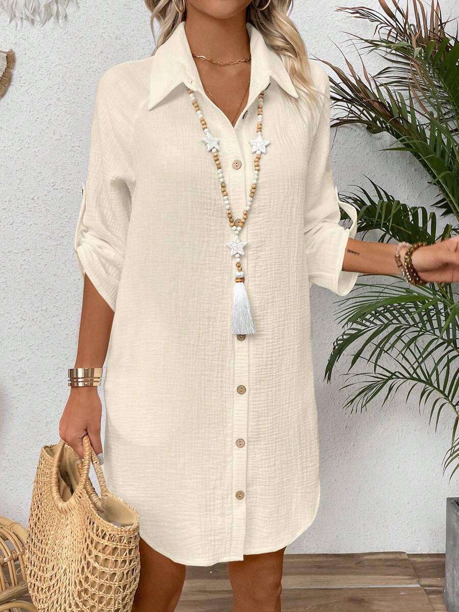 Zayélia | Relaxed Linen Shirt Dress