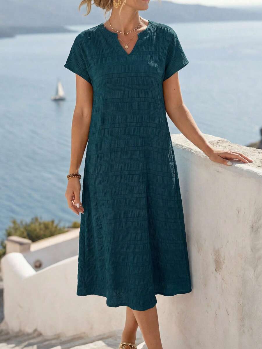 Lune | Floral Stripe V-Neck Summer Dress