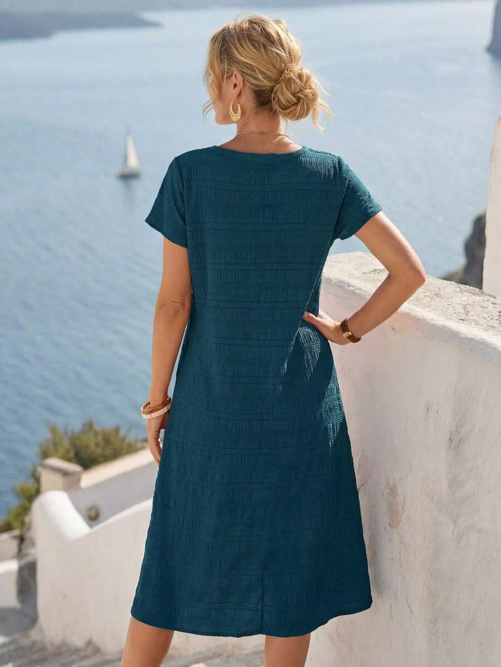 Lune | Floral Stripe V-Neck Summer Dress