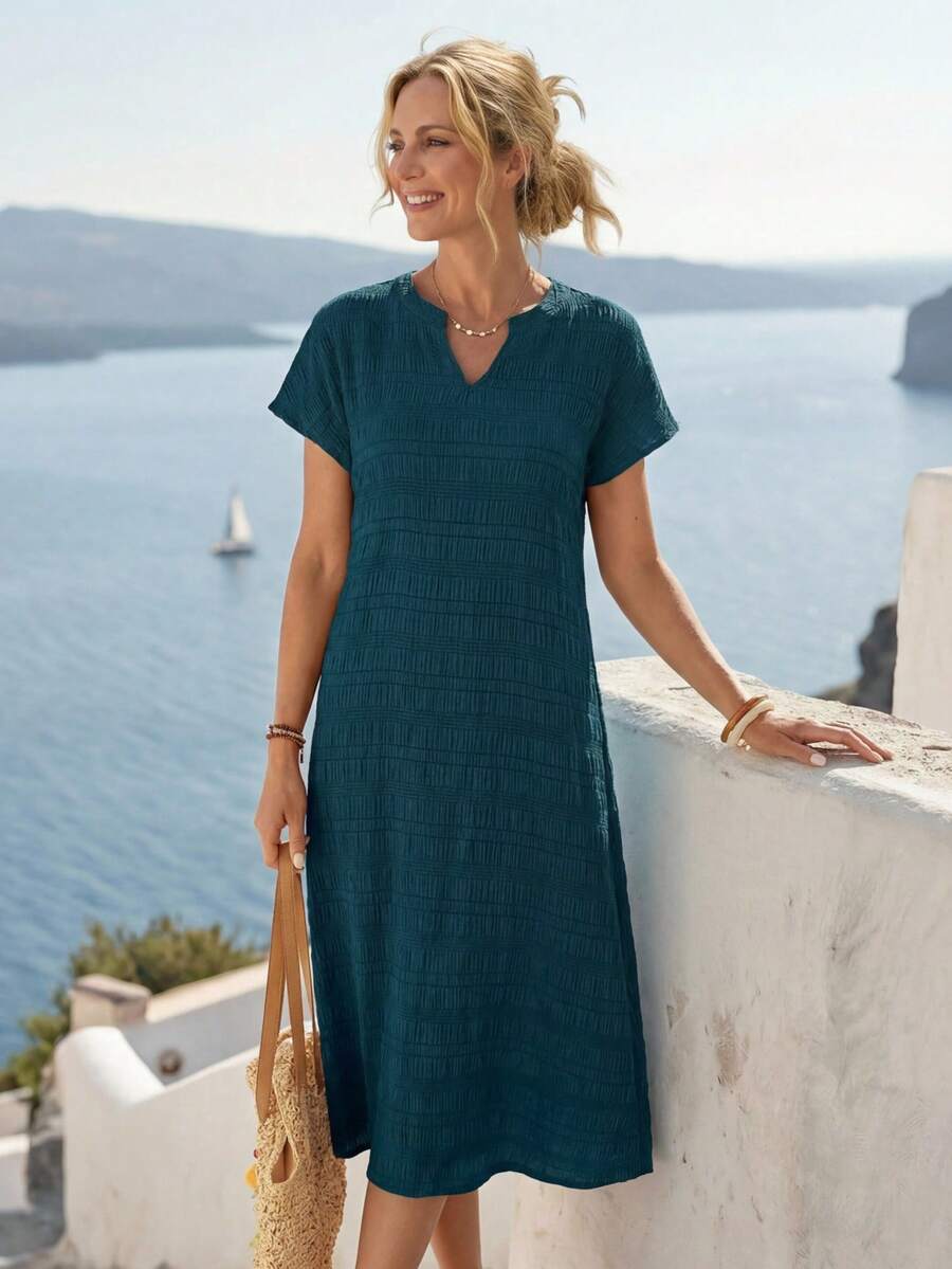 Lune | Floral Stripe V-Neck Summer Dress