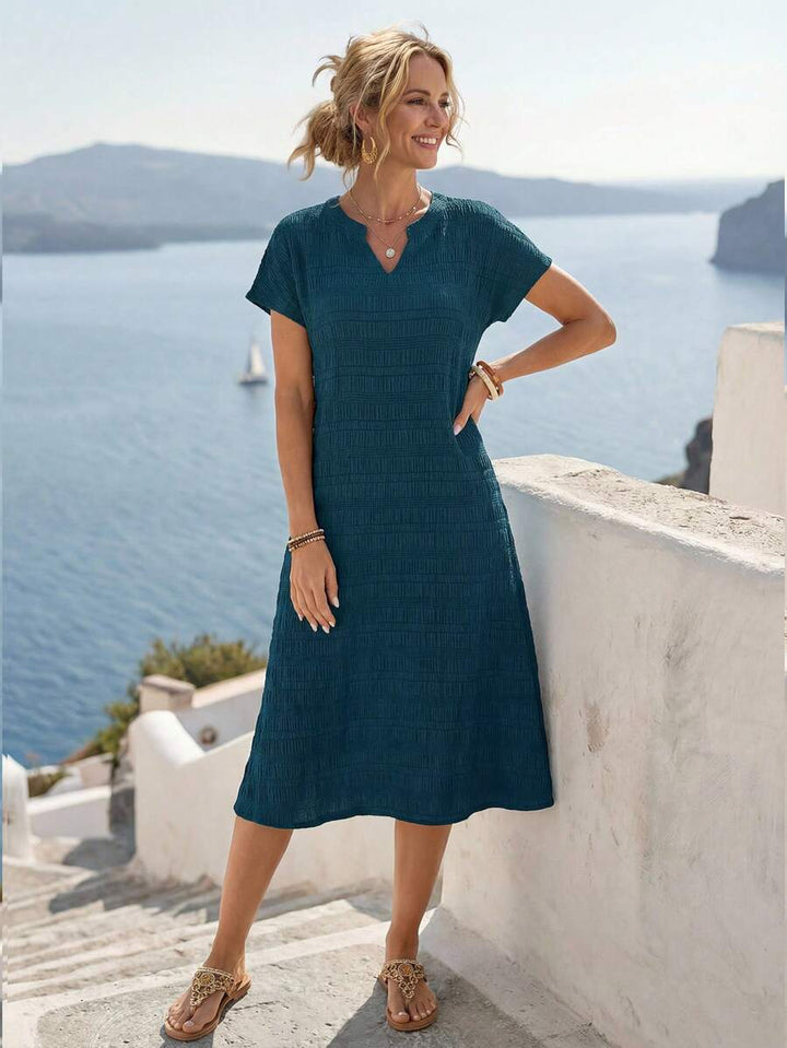 Lune | Floral Stripe V-Neck Summer Dress