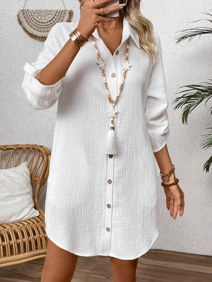 Zayélia | Relaxed Linen Shirt Dress