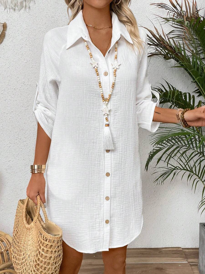 Zayélia | Relaxed Linen Shirt Dress