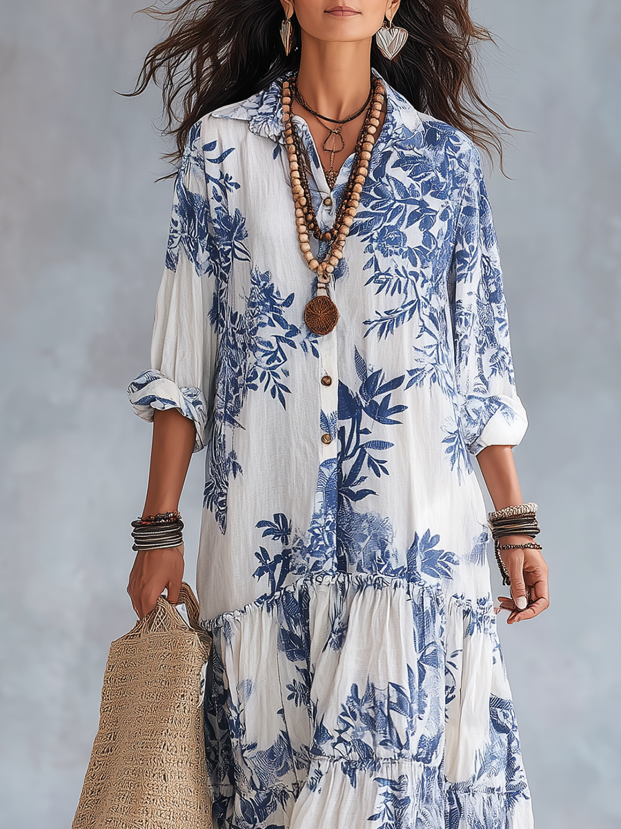 White & Blue Floral