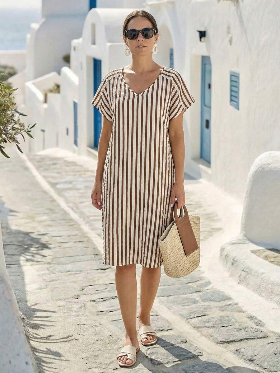 Marina | Striped Mini Beach Dress