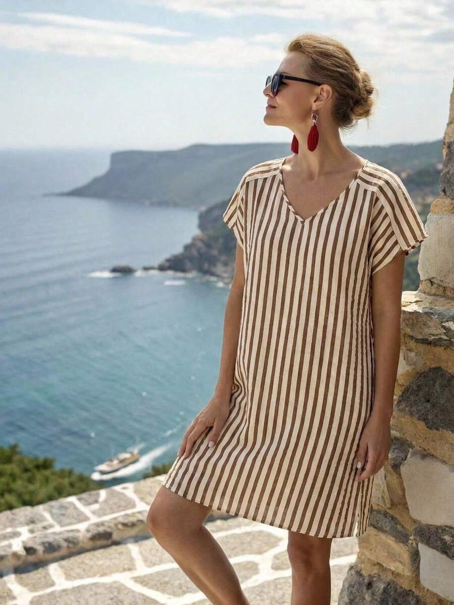 Marina | Striped Mini Beach Dress