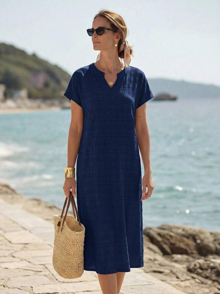 Lune | Floral Stripe V-Neck Summer Dress