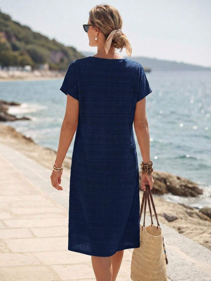 Lune | Floral Stripe V-Neck Summer Dress
