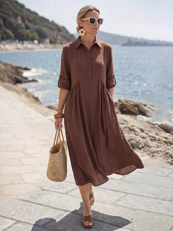 Faye | Button-Front Midi Dress