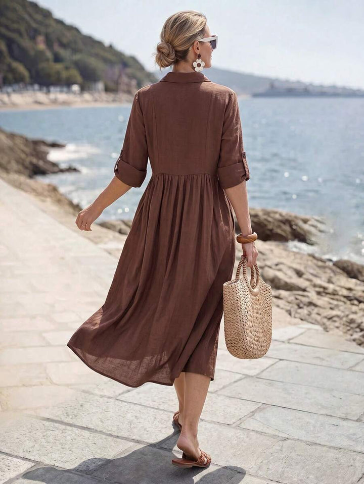 Faye | Button-Front Midi Dress