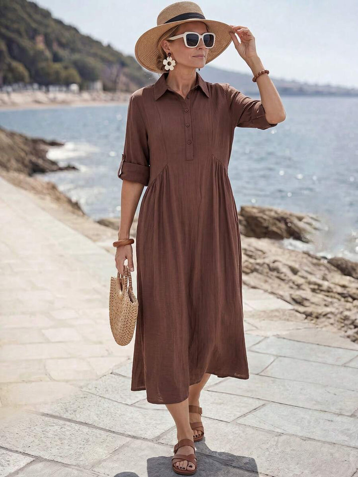 Faye | Button-Front Midi Dress