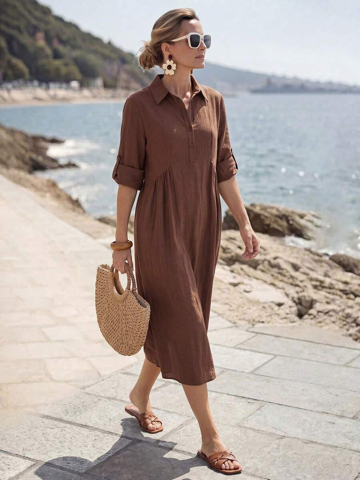 Faye | Button-Front Midi Dress