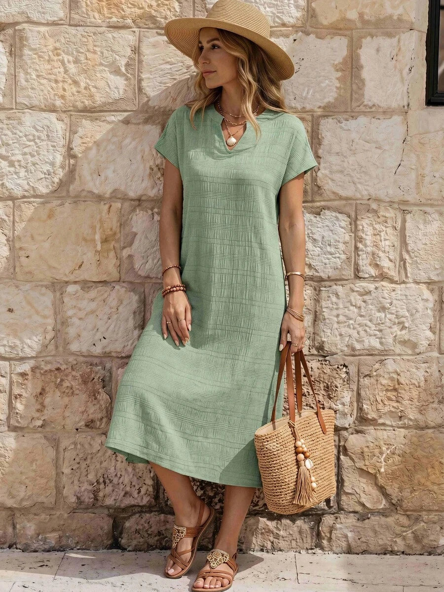 Lune | Floral Stripe V-Neck Summer Dress