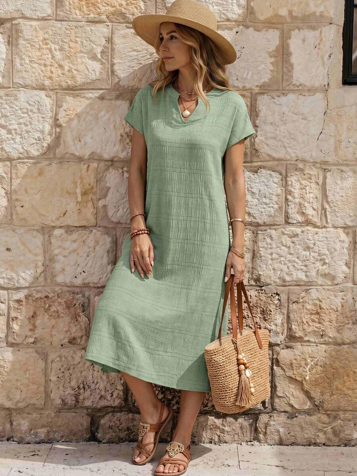 Lune | Floral Stripe V-Neck Summer Dress