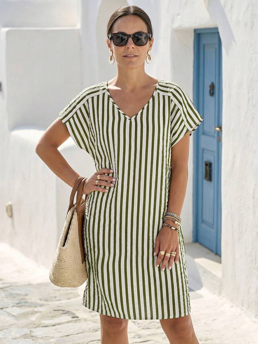Marina | Striped Mini Beach Dress