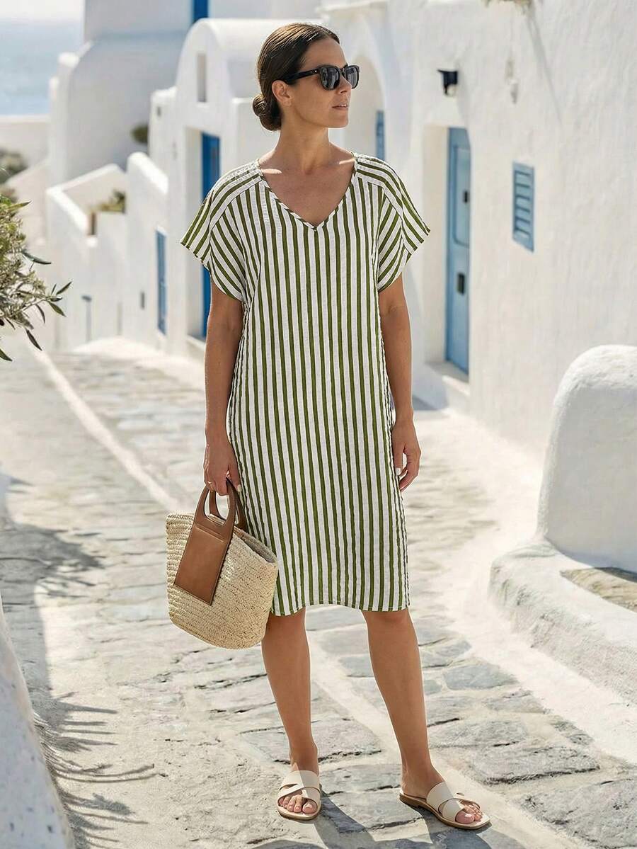 Marina | Striped Mini Beach Dress