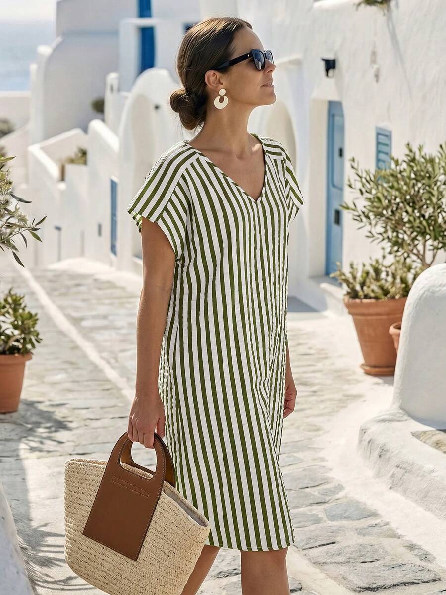 Marina | Striped Mini Beach Dress