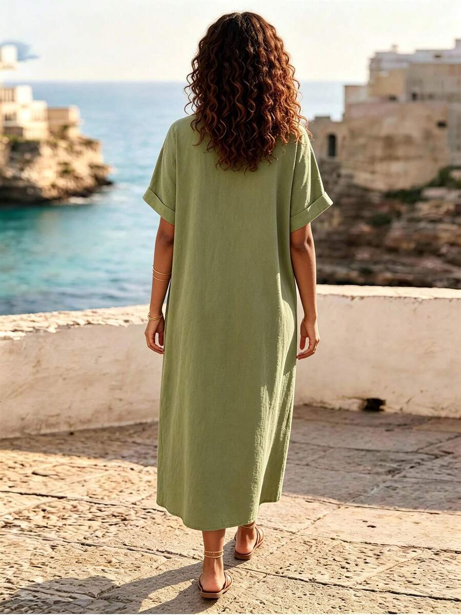 Selene | Relaxed V-Neck Summer Dress