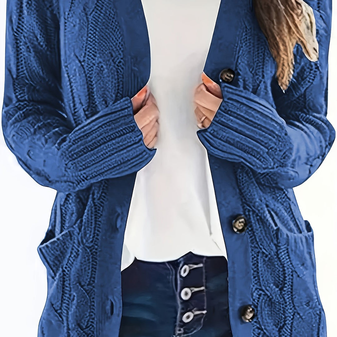Harriet | Plus Size Cable-Knit Button Cardigan