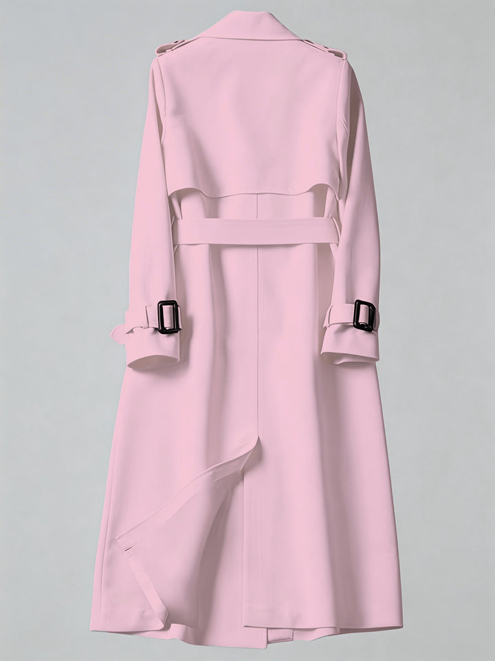 Genevieve | Double-Breasted Knee-Length Trench Coat
